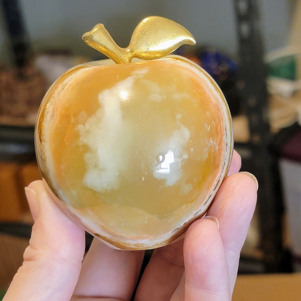 ONYX APPLE, Teacher Gifts, Crystals, Natural, Wiccan, Pagan, Gift Box Christmas